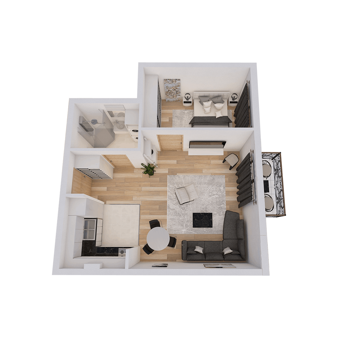 Jednoiposoban stan. Dostupan stan je na prvom spratu.
43,88 m²