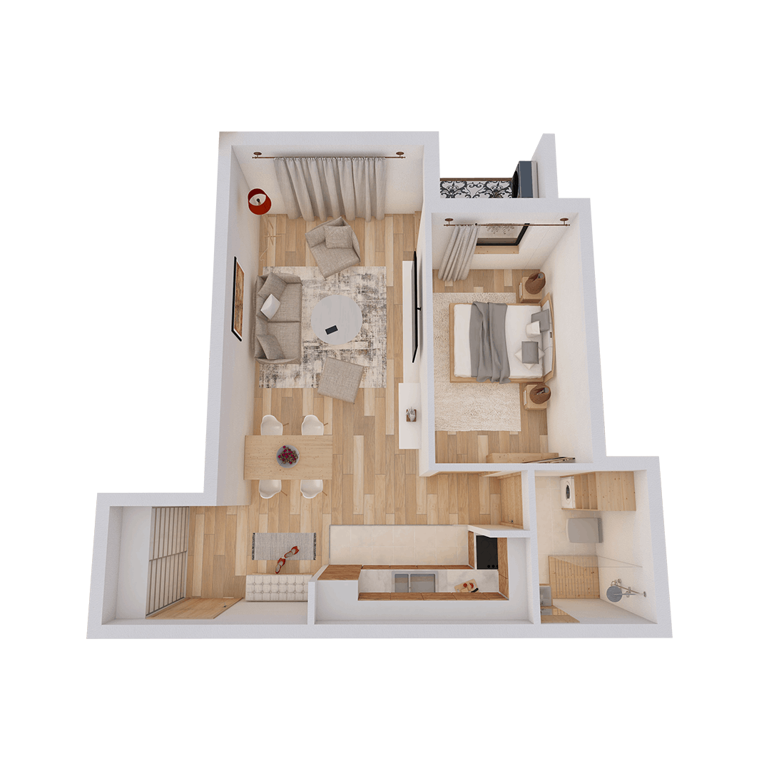 Jednoiposoban stan. Dostupan stan je na prvom, drugom spratu i potkrovlju.
45,73 m²